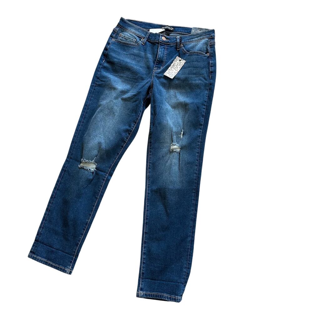 Nanette Lepore 6 stretch NEW Amour Slim Boyfriend jeans women pant blue denim